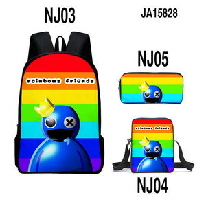 Rainbow Friends Backpack Colorful Boys Girls School Bags Capacity School Students Boys Girls Anime Cartoon Waterproof Backpack