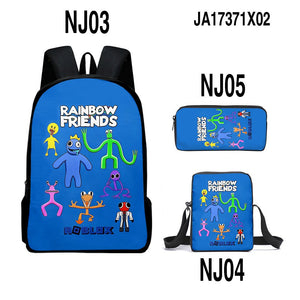 Rainbow Friends Backpack Colorful Boys Girls School Bags Capacity School Students Boys Girls Anime Cartoon Waterproof Backpack