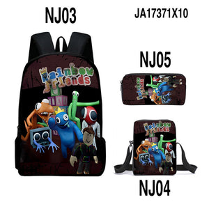 Rainbow Friends Backpack Colorful Boys Girls School Bags Capacity School Students Boys Girls Anime Cartoon Waterproof Backpack