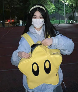 Big Eyes Star Backpack Korean Spicy Girl Y2K Cute Fashion Bag Student Schoolbag Women Kawaii Waterproof Kids Travelling Backpack