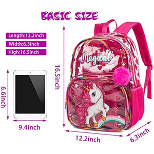 16 Inch Transparent Clear Backpack