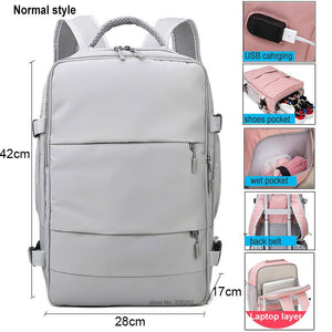 17 Inch USB Gym Bag Dry Wet Backpack Female Girl Backpacks  Women Nylon Shoulder Bag Student Schoolbag Laptop School Bag X137A