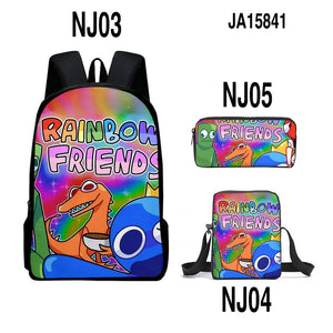 Rainbow Friends Backpack Colorful Boys Girls School Bags Capacity School Students Boys Girls Anime Cartoon Waterproof Backpack