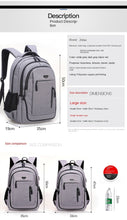 Load image into Gallery viewer, Men&#39;s Oxford Waterproof Rucksack rechargeable USB business computer bag casual backpack Senior high school student schoolbag
