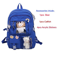 Load image into Gallery viewer, Large-capacity Cute Women Multi-Pocket Nylon Backpack Ins Junior High School Student School Bag Female Girl Backpack Laptop Book
