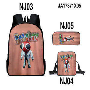 Rainbow Friends Backpack Colorful Boys Girls School Bags Capacity School Students Boys Girls Anime Cartoon Waterproof Backpack