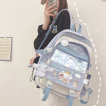 Load image into Gallery viewer, Anime Sanrio Plush Toy Cinnamoroll Backpack Children Girl Boy Black Blue Schoolbag Kawaii Student School Bag Computer Large Gift
