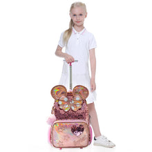 Load image into Gallery viewer, 3 in 1 Rolling Backpack Sequin
