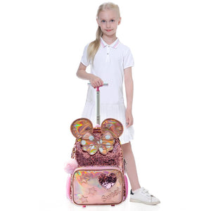 3 in 1 Rolling Backpack Sequin