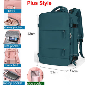 17 Inch USB Gym Bag Dry Wet Backpack Female Girl Backpacks  Women Nylon Shoulder Bag Student Schoolbag Laptop School Bag X137A