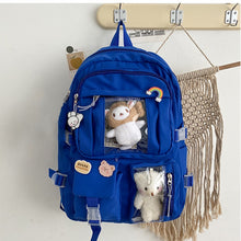 Load image into Gallery viewer, Large-capacity Cute Women Multi-Pocket Nylon Backpack Ins Junior High School Student School Bag Female Girl Backpack Laptop Book
