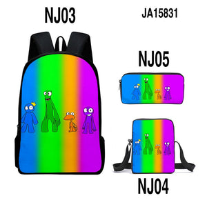 Rainbow Friends Backpack Colorful Boys Girls School Bags Capacity School Students Boys Girls Anime Cartoon Waterproof Backpack