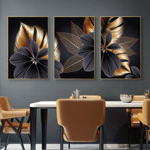 Load image into Gallery viewer, Toile abstraite de luxe, fleur, feuille, peinture murale
