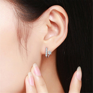 New Design 925 Sterling Silver Earrings Inlaid Zircon Earrings For Women Charm Jewelry Gift