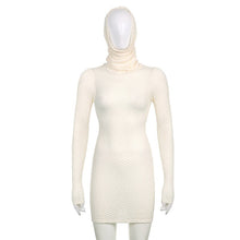 Load image into Gallery viewer, Robe moulante à manches longues et capuche
