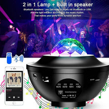 Load image into Gallery viewer, rojecteur LED ciel étoilé galaxie veilleuse USB Bluetooth lecteur de musique enfants adultes chambre/fête lampe de Projection romantique cadeaux
