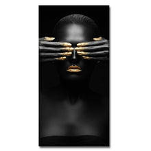 Load image into Gallery viewer, Toile imprimée de femme noire moderne,
