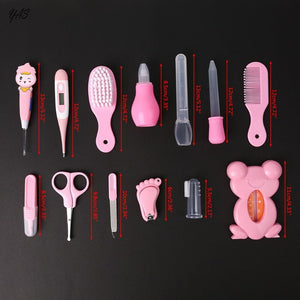 YAS 13pcs/Set Multifunction Newborn Baby Kids Nail Hair Health Care Thermometer Grooming Brush Kit Healthcare Accessories