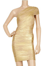 Load image into Gallery viewer, Robe fashion Gold en bandage
