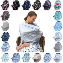 Load image into Gallery viewer, Newborn Breastfeeding Scarf Multi-Function 5 in 1 Baby Stroller Cover High Chair Cover Striped Baby Car Seat Cover Canopy
