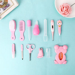 YAS 13pcs/Set Multifunction Newborn Baby Kids Nail Hair Health Care Thermometer Grooming Brush Kit Healthcare Accessories