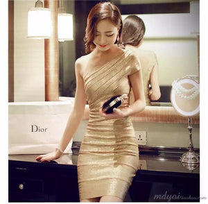 Robe fashion Gold en bandage