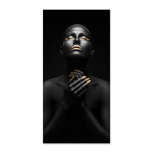 Load image into Gallery viewer, Toile imprimée de femme noire moderne,
