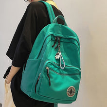 Load image into Gallery viewer, Girl Solid Color Fashion School Bag College Student Women Backpack Trendy Travel Lady Laptop Cute Backpack Green New Female Bag
