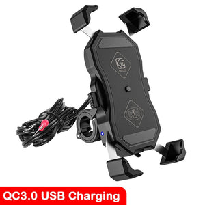 Support de téléphone portable pour moto, chargeur sans fil 15W