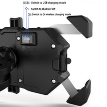 Load image into Gallery viewer, Support de téléphone portable pour moto, chargeur sans fil 15W
