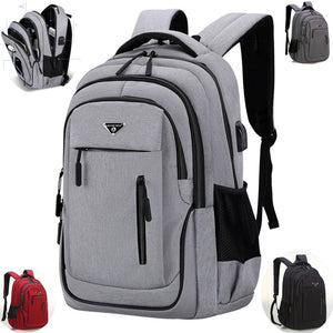 Men's Oxford Waterproof Rucksack rechargeable USB business computer bag casual backpack Senior high school student schoolbag