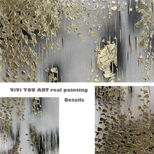 Load image into Gallery viewer, Toile moderne abstraite peinte à la main, peinture à l&#39;huile, tableau doré abstrait
