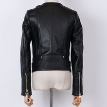 Load image into Gallery viewer, véritable veste en cuir pour femmes
